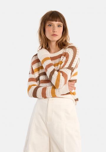 Пуловер в полоску