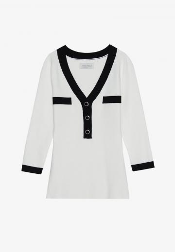 Пуловер с рукавом три четверти