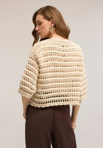 Пуловер с рукавом три четверти