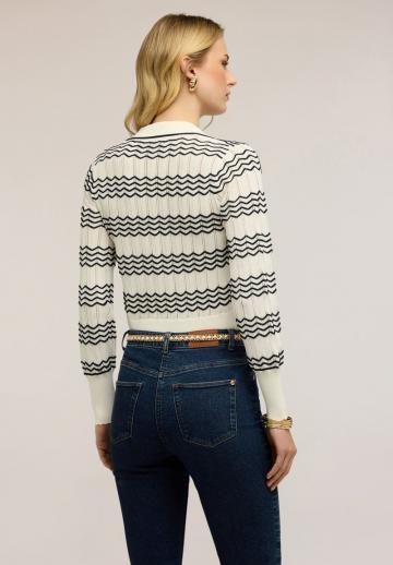 Пуловер с воротником поло