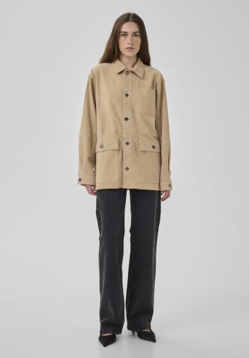 Пальто из искусственной кожи