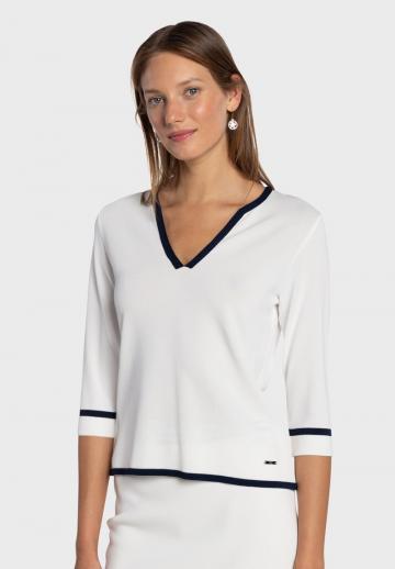 Пуловер с рукавом три четверти