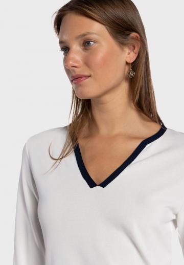 Пуловер с рукавом три четверти