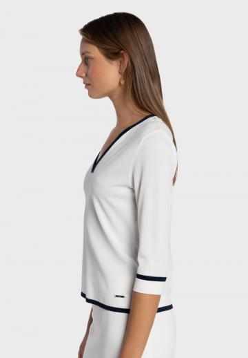 Пуловер с рукавом три четверти