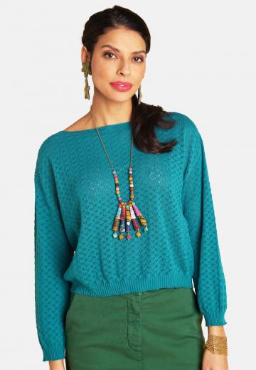 Пуловер с рукавом три четверти