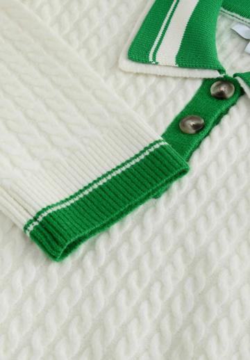 Пуловер с воротником поло