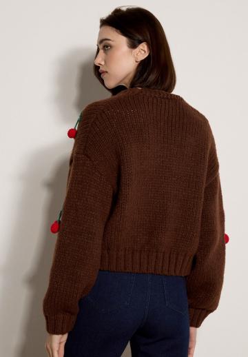 Жаккардовая вязаная кофта