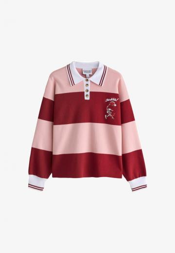 Пуловер с воротником поло