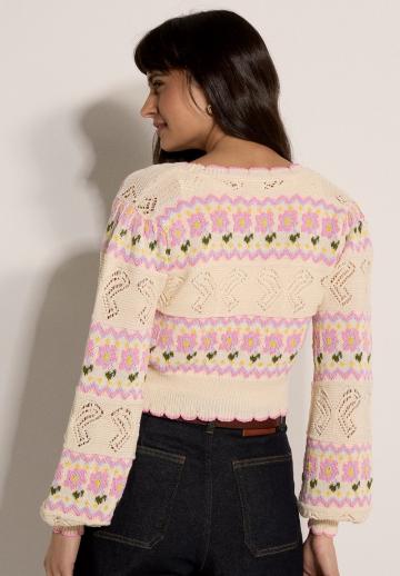 Жаккардовая вязаная кофта