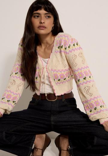 Жаккардовая вязаная кофта