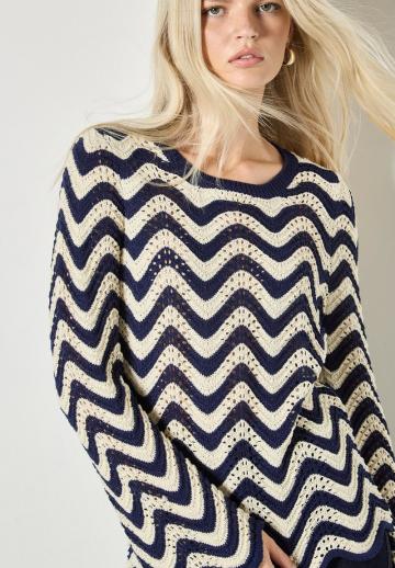 Пуловер в полоску