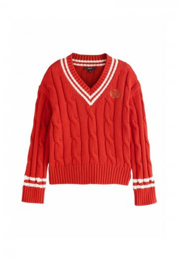 Пуловер с вырезом V