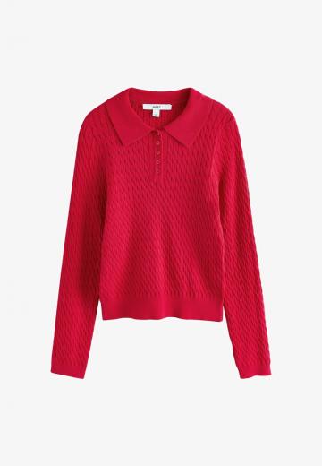 Пуловер с воротником поло