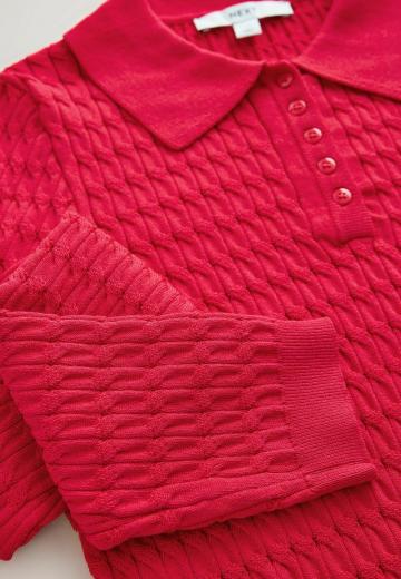 Пуловер с воротником поло