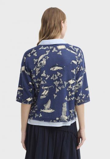 Пуловер с вырезом V