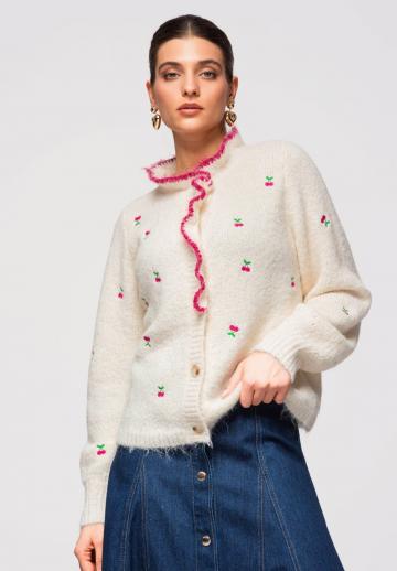 Жаккардовая вязаная кофта