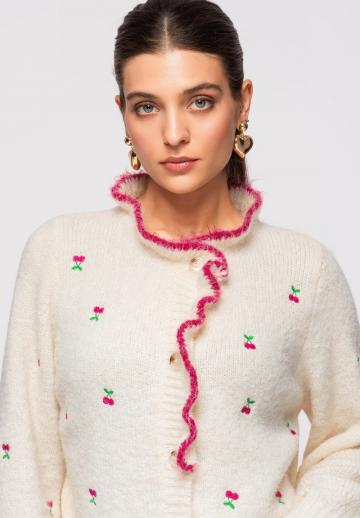 Жаккардовая вязаная кофта