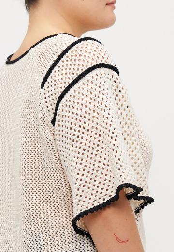 Пуловер с рукавом три четверти