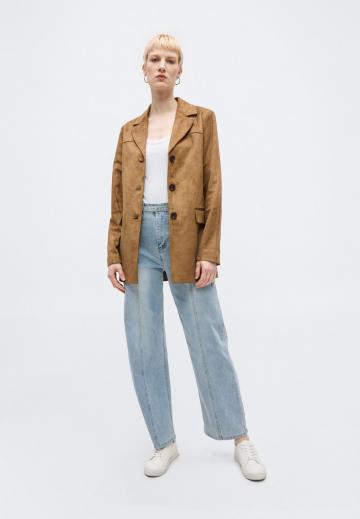 Пальто из искусственной кожи