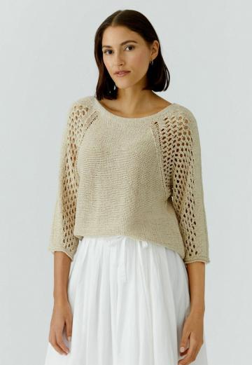 Пуловер с рукавом три четверти