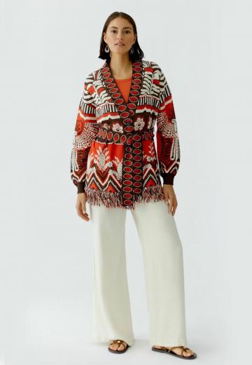 Жаккардовая вязаная кофта