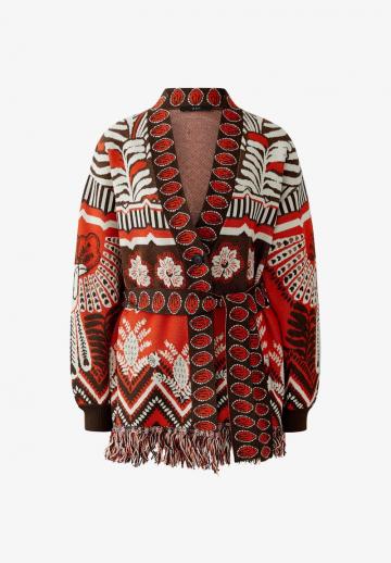 Жаккардовая вязаная кофта