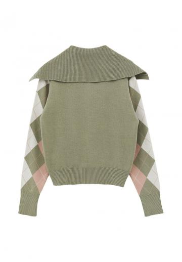 Пуловер с воротником поло