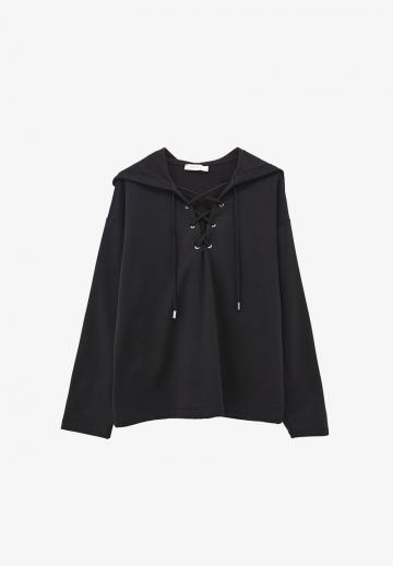 Пуловер с капюшоном