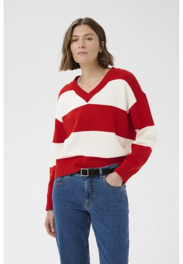 Пуловер с вырезом V