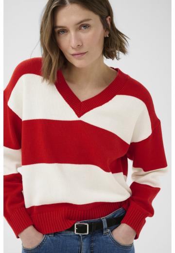 Пуловер с вырезом V