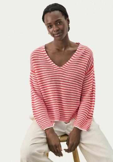 Пуловер в полоску