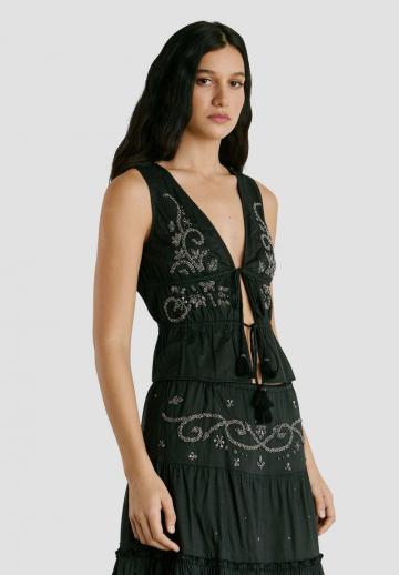 Блузка без рукавов