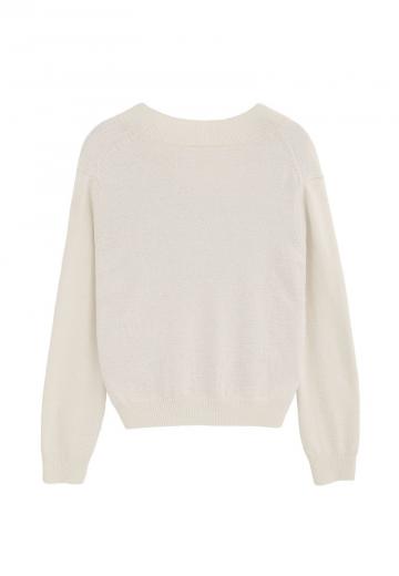 Пуловер с вырезом V