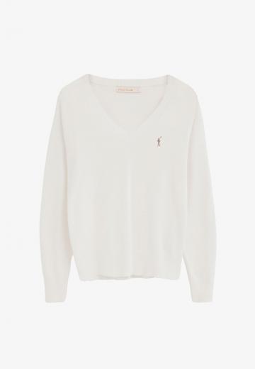 Пуловер с вырезом V