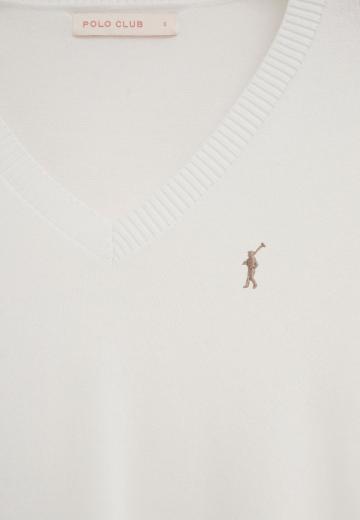 Пуловер с вырезом V