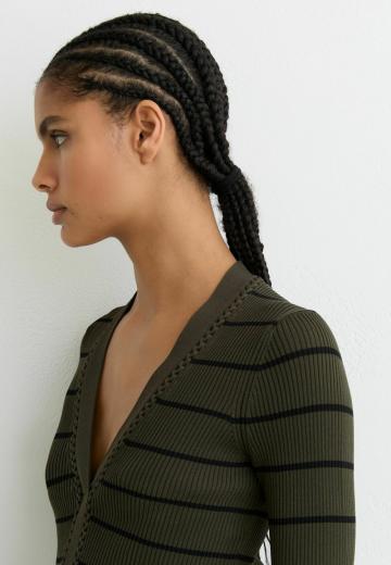 Пуловер в полоску