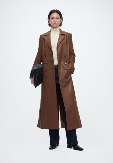 Пальто из искусственной кожи