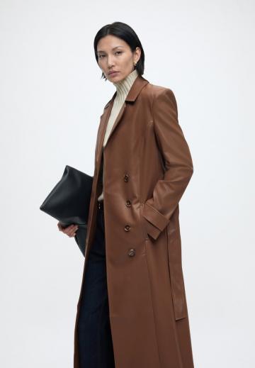 Пальто из искусственной кожи