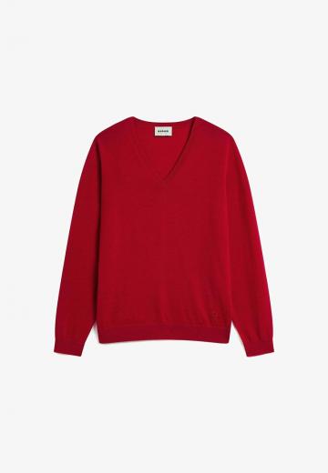 Пуловер с вырезом V