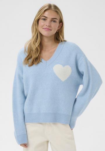 Пуловер с вырезом V