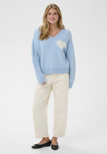 Пуловер с вырезом V