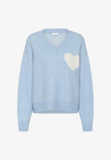 Пуловер с вырезом V