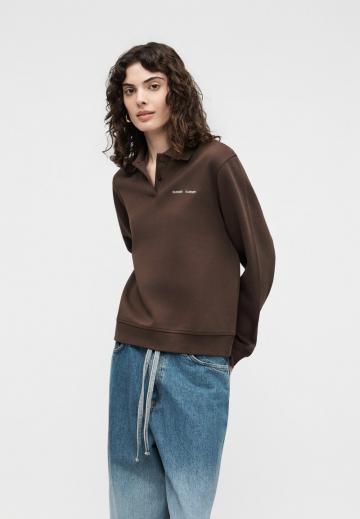 Пуловер с воротником поло