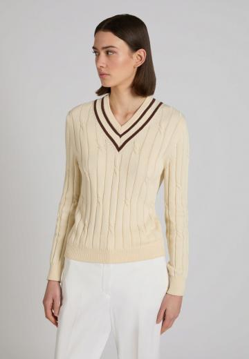 Пуловер с вырезом V
