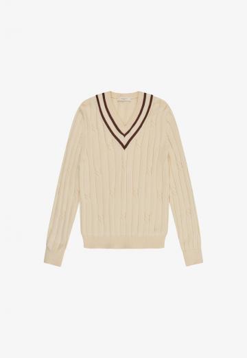 Пуловер с вырезом V
