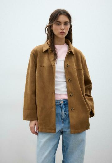 Пальто из искусственной кожи