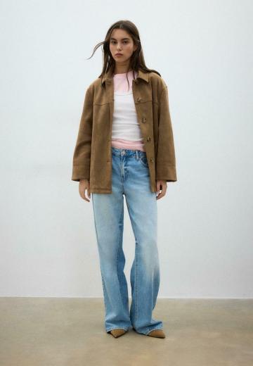 Пальто из искусственной кожи