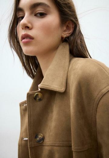 Пальто из искусственной кожи