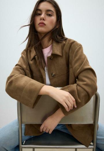 Пальто из искусственной кожи