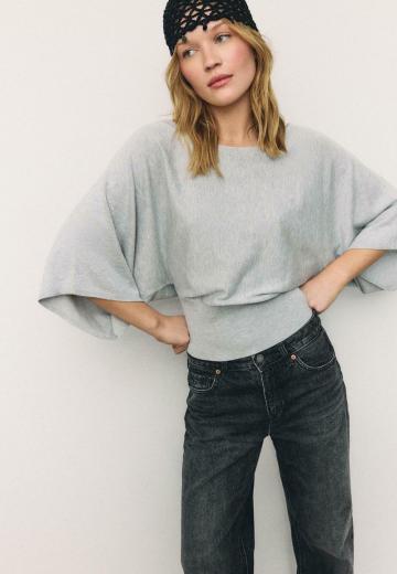 Пуловер с рукавом три четверти